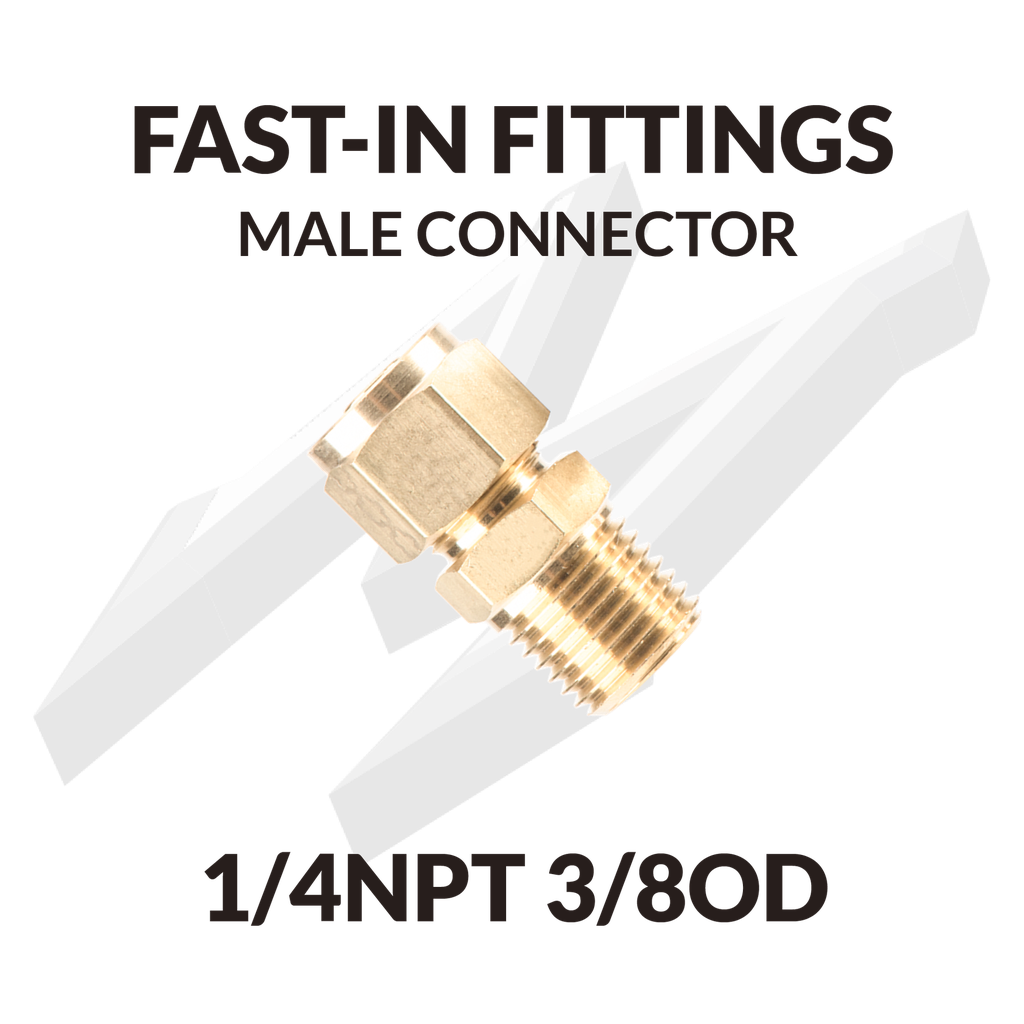 FAST-IN FITTINGS  MALE CONNECTOR 1/4NPT 3/8OD