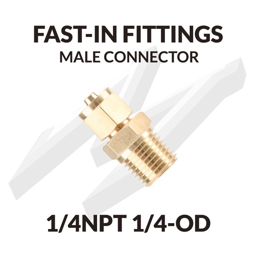 [FI 1/4NPT 1/4OD] FAST-IN FITTINGS  MALE CONNECTOR 1/4NPT 1/4OD