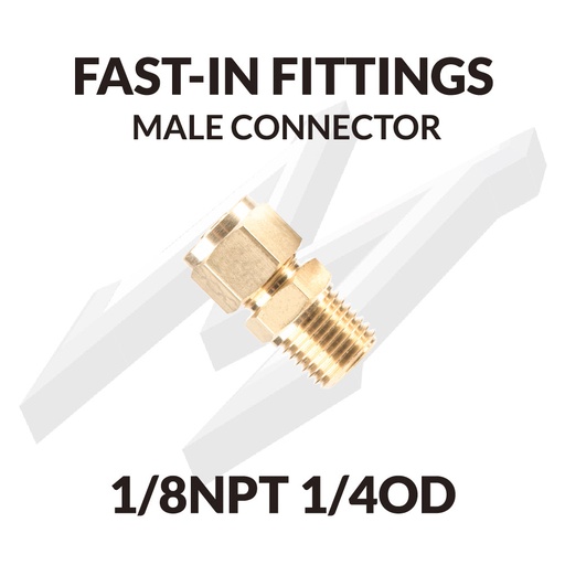 [FI 1/8NPT 1/4OD] FAST-IN FITTINGS  MALE CONNECTOR 1/8NPT 1/4OD